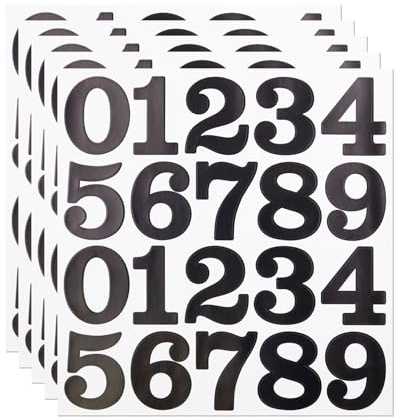 2 Inch Number Stickers, Vinyl Self Adhesive Number Sticker -5 Sheets, Black