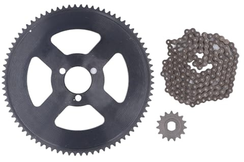 Tomotato Juego de Piñones de Cadena 25H, Piñón Delantero de 10 mm 15T Piñón Trasero de 29 mm 80T Cadena de Transmisión de Eslabones 146 de Acero para Mini Motocicleta ATV Dirt Bike