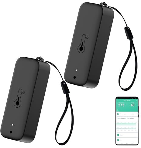Sensore WiFi intelligente termometro e igrometro wireless, mini digitale per interni, esterni e cantina e igrometro, telecomando app, compatibile con Tuya e Alexa (2)