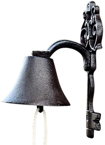 Rustikale Antike Glocke Wand Tür Glocke Vintage Dekorative Glocke Gusseisen Wandglocken Pub Türklingel Vintage Wand Türklingel Dekorative Antike Gusseisen Türklingel für Innen Haus und Kirche