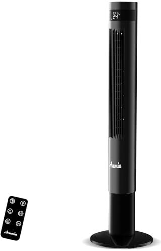 Avamia 26dB Ventilateur de Tour Silencieux avec Télécommande, Vitesse 7,8m/s, Oscillation 85°, 3 Vitesses, 3 Modes, Minuterie 12 Heures, Ventilateur sur Pied pour Salon, Bureau et Chambre
