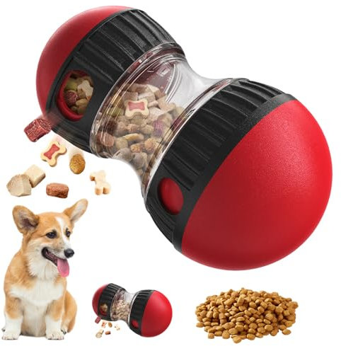 Bcuuozeeing Intelligenzspielzeug für Hunde - Hundespielzeug Intelligenz, Interaktives Hundespielzeug, Futterball für Hunde, Slow Feeder für Hund, Leckerli Ball für Kleine und Mittlere Hund, Rot