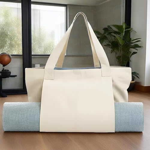 Homeily Yoga Mat Bag, Canvas Tote with Wet Pocket for Pilates & Travel