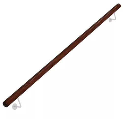 Rampe d'escalier intérieure, balustrade murale antidérapante avec poignée en acier inoxydable, longueur réglable de 1,6 à 18,4 m, finition en noyer