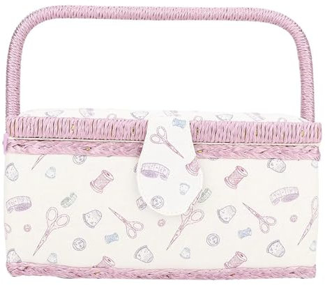 USOHJZ NäHkasten Nähkästchen, Vintage-Nähkorb, Stoff, Bastelgarn, Nadel, Aufbewahrungsbox, Näh-Organizer