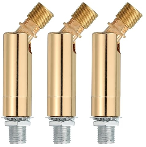 sourcing map Sloped Ceiling Adapter, 90/345 Degree 60x15mm M10 Fine Thread Sloped Ceiling Light Fixture Adapter Kit for Ceiling Pendant Light Chandelier Track Suspend(Gold, Pack of 3)