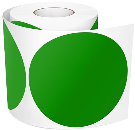 300 Stück Runde Aufkleber Grüne 100 mm Klebepunkte Groß Vinyl-Etiketten | Markierungspunkte, Punktaufkleber, Farbkodierung, Selbstklebend, Wasserfeste Sticker für Umzüge, Schulen und Lagerhäuser