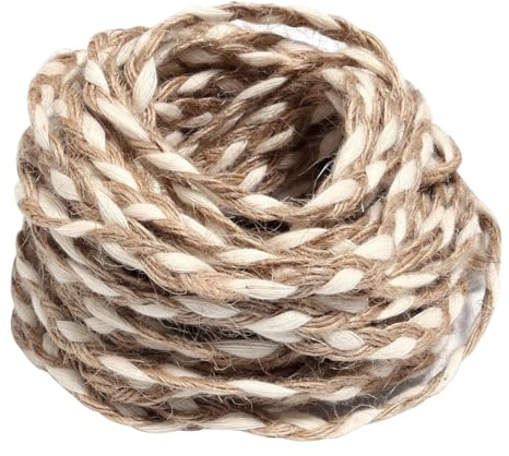 LKXHarleya Cordel de algodón Decorativo, 10 Yardas x 0,5 cm, Yute Natural Vintage para Envolver Regalos de Boda, Manualidades DIY, Estilo 1