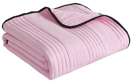 Edredón refrescante de verano, edredón ligero transpirable con acolchado a rayas, uso en todas las estaciones para cama, manta fina de algodón lavado con aire acondicionado para personas que duermen