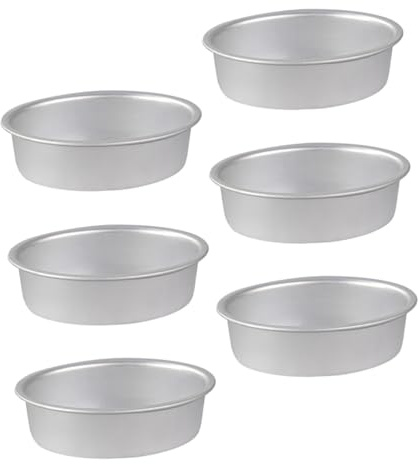 Ipetboom Moules à Gâteaux Ovales Anodisés en Alliage D’aluminium 6 Pièces | Surface Lisse Polie, pour Cheesecake et Pain, Lot Argenté pour Pâtisserie