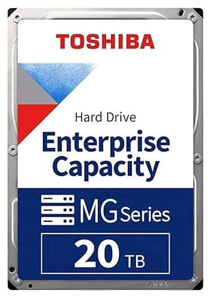 Toshiba 20TB Enterprise HDD 3.5 SAS 12Gb/s 7200RPM CMR Helium-Sealed 512e Format 512MB Cache -MG10SCA20TE