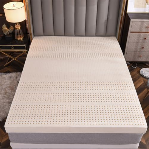 HYDTGZ Naturlatex Topper, 3 cm, 5 cm, 7,5 cm, 10 cm Kollektion Inklusive Bio Bezug – Vollgröße,3cm,120x200cm