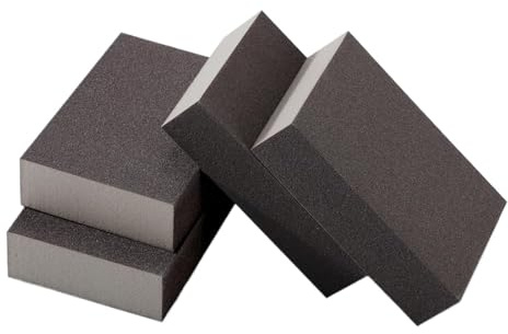 Set di 4 blocchi spugna abrasiva manuale, grana 60/80/100/120/180/220 Per Muro, Legno, Carrozzeria, Ferro, Plastica