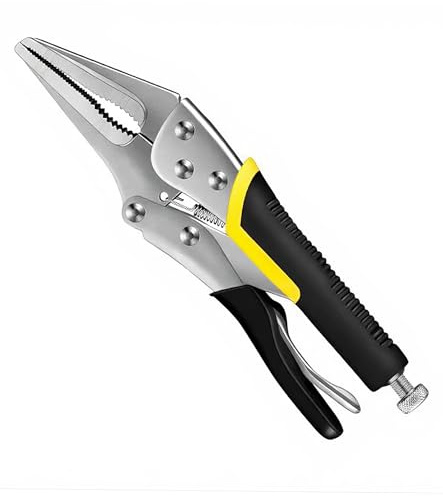 BJDSI Pince Étau Longs Becs 220mm,À Ressort,Anti-Rouille,Opération à Une Main.
