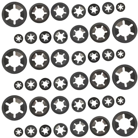 Veemoon Assortiment de 210 Rondelles Frein Dentelées en Acier au Carbone Noir Taille M3-M10 Rondelles de Blocage Internes Prune pour Fixation Industrielle Antivibrations et Mécanique