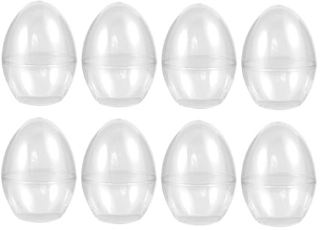 SHINEOFI Jumbo Plastic Egg Boxes 8Pcs Fillable Easter Eggs for Birthday Party Favour and Decorative Crafts