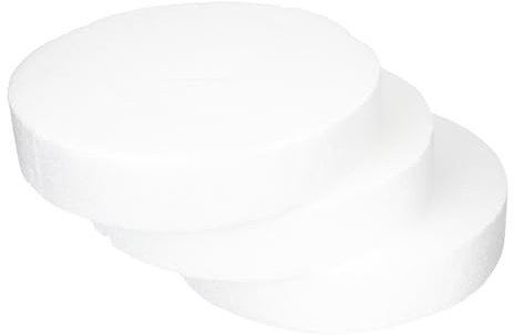 TINEASUR 3 Pezzi Dischi di Schiuma Rotondi 250mm Spessore 50mm per Decorazioni Fai da Te, Blocco di Schiuma Artigianale per Composizioni Floreali e Basi per Torte, Accessori Creativi