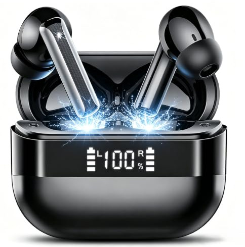 Renimer Cuffie Bluetooth 2026, Auricolari Bluetooth 5.4, HiFi Stereo | 66 Ore di Autonomia, Cuffie Wireless, 4 Microfoni ENC per Chiamate Nitide, LED Display, Compatibili con iOS e Android, IPX7