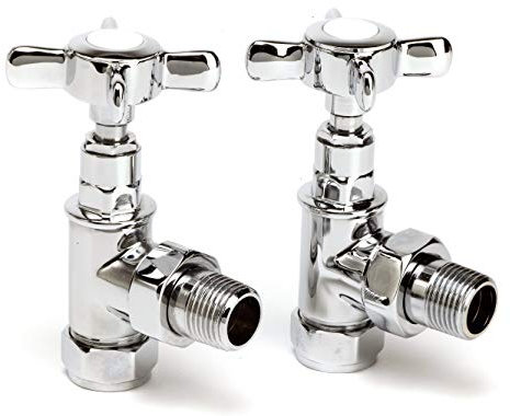 Genova - Radiatore e scaldasalviette ad angolo cromato, per riscaldamento centralizzato e radiatori a colonna