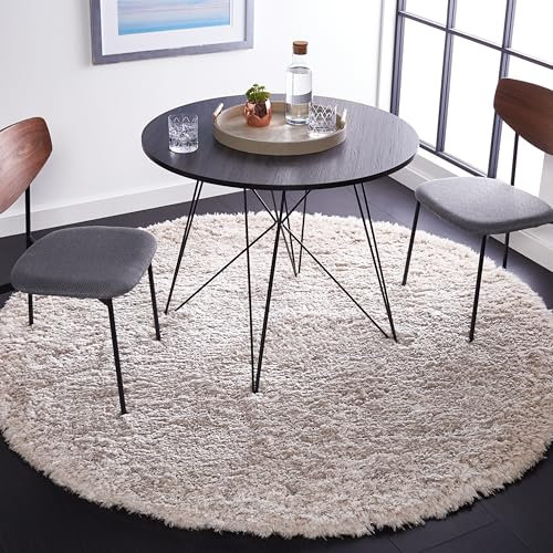Safavieh Flokati Collection FLK950E Area Rug, 6' 7 Round, Beige