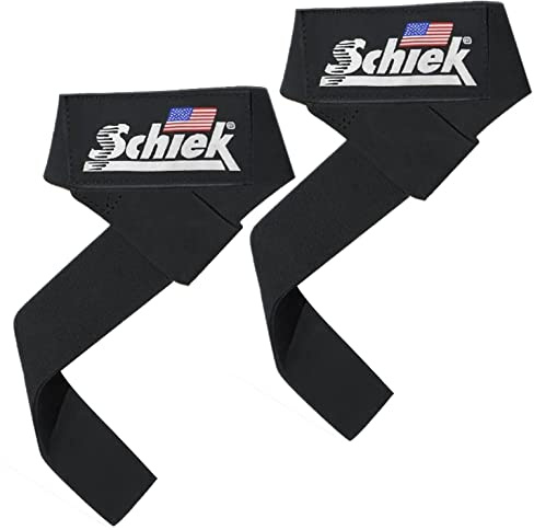 Schiek Sports Model 1000LLS läder tyngdlyftningsremmar – svart