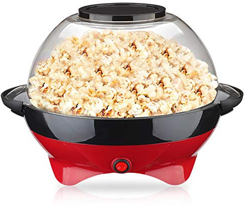 Stir Crazy Electric Popcorn Popper Machine, Fast Hot Air Popcorn Popper with Cover, 5L Large Capacity, 220V