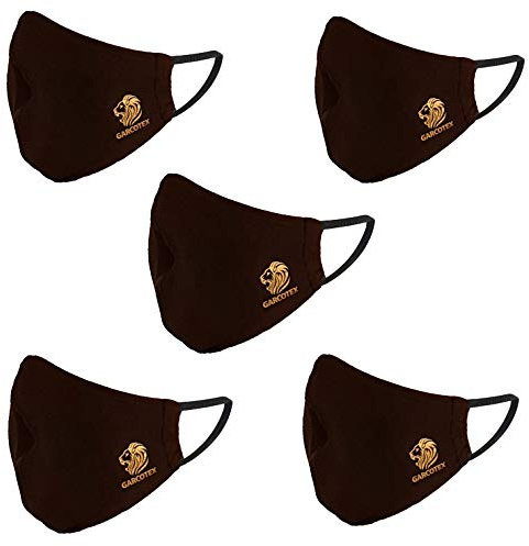 GARCOTEX Unisex Wiederverwendbare Gesichtsmaske Waschbar Atmungsaktiv Anti Rauchverschmutzung Fahrrad Motorrad Sport und Outdoor (5er Pack, Schwarz Farbe)