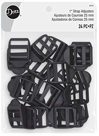 Dritz BLK155 Svarta plastremsjusterare 2,5 cm