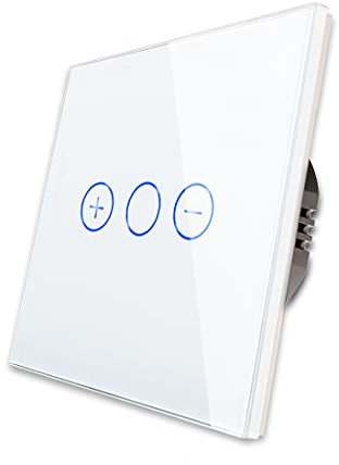 CNBINGO Single Dimmer Switch for LED Lights, White Touch Light Switch, No Neutral Wire Required, Tempered Glass Panel with LED Backlight, 1-Gang 1-Way, AC 240V 700W