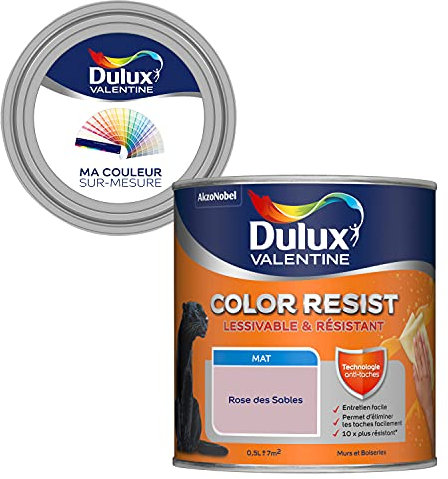 Ma Couleur Sur-Mesure par Dulux Valentine Pintura interior de pared, techos, madera - Paleta expresiva, pieza para vivir mate, rosa de arena - 0,5 l