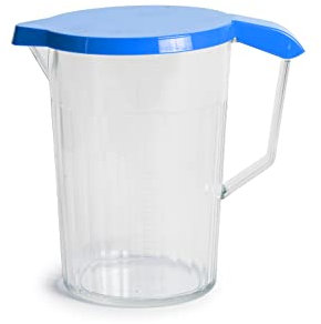 Harfield 750ml Graduated Jug with Lid Virtually Unbreakable Polycarbonate Drink Pitcher Measuring Jug (Blue)