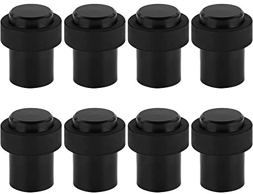 8 x Türstopper zum Schrauben 45mm Höhe - Montage am Boden oder an der Wand - Edelstahl Gummi Wandtürstopper inkl. Befestigungsmaterial
