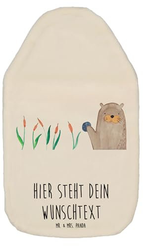 Mr. & Mrs. Panda Personalisierte Wärmflasche Otter Stein - Weiß