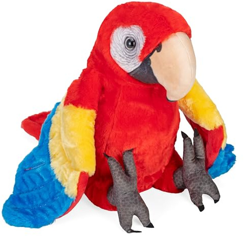 Wild Republic Artist Collection Ara scarlatta, regalo per bambini, 38 cm, peluche, riempimento da bottiglie d'acqua riciclate