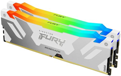 Kingston FURY Renegade DDR5 RGB Argento/Bianco XMP 32GB (2x16GB) 6400MT/s CL32 DIMM Memoria Gaming per Computer Kit da 2 - KF564C32RWAK2-32
