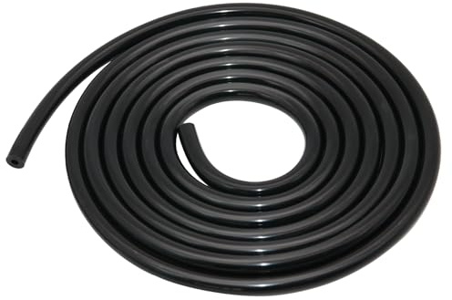 Hosifiy Manguera de vacío de silicona negra 4 x 8 mm (ID x OD), manguera de silicona flexible de 4 m para coche de 4 mm de vacío de silicona para motor