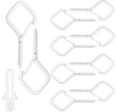 enithElite Haken Zum Schrauben,Schraubhaken,20 Stück Deckenhaken,ösenschraube,Wandhaken Zum Schrauben,Hakenschrauben,Ringschraube,Augplatte,Schraubösen,Schraubhaken Edelstahl,Schraubhaken Weiß