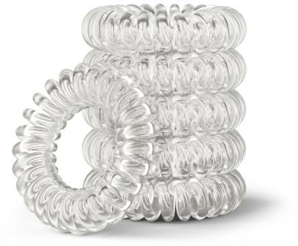 IMPERIO Elastique Cheveux Spirale - Premium Elastique Cheveux pour Femmes & Filles en Plusieurs Couleurs - Évite la Casse, les Pointes Fourchues & les Nœuds (Transparent Petit)