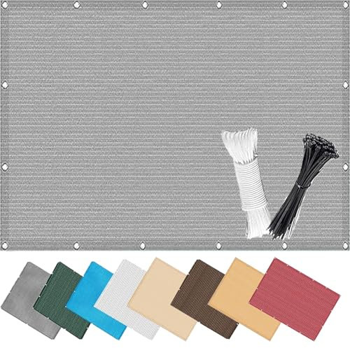 Balkonverkleidung 2.5 x 9.5 m, Wind Und UV Schutz, Beständig, Ohne Bohren, Viele Größe Und Farben, Balkon Sichtschutz Seitlich, mit Kabelbinder, für Garten, Grau