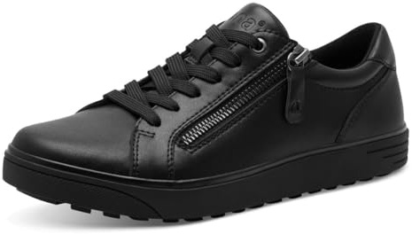 Jana Baskets Cuir Femme Plates avec Fermeture compensée
