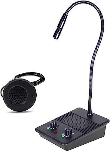 SXYKXYDL Système de Haut-parleurs d'interphone de fenêtre, Microphone de fenêtre en Verre Anti-interférence, Communication bidirectionnelle pour magasins, banques, hôpitaux, Restaurants