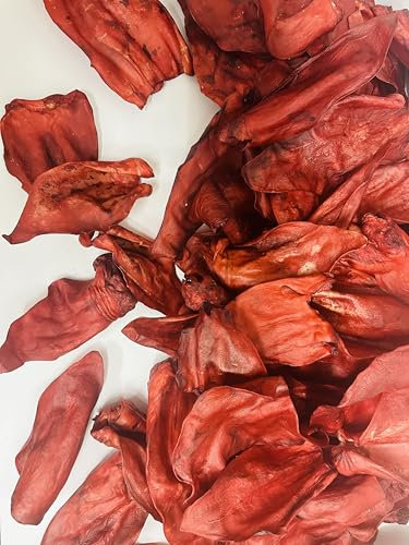 Rinderohren ohne Muschel, Kausnack für Hunde, mit roter Beete gefärbt (125 Stück)