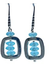 ASTER ALHELÍ - Pendientes Mujer Chapados en Platino y Cristales de Colores - Handmade - Pendientes Colgantes con Cristales Engarzados en Abalorio de Zamak - Pendientes de Mujer Perfectos para Regalo