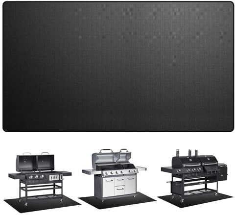 Tappetino per braciere, 90 x 120 cm, quadrato, ignifugo, a 3 strati, resistente al fuoco, per terrazze, erba, barbecue, caminetto, campeggio, patio, pavimento in legno