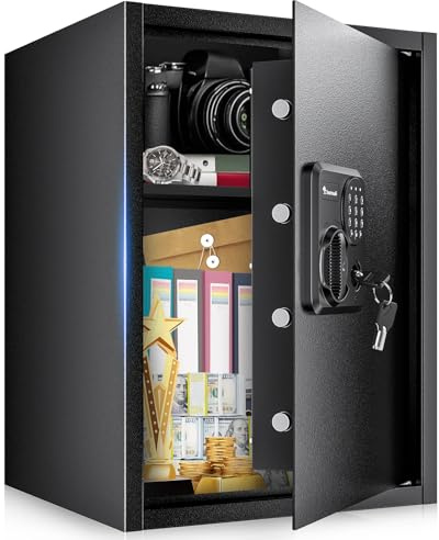 Bonsaii Large Safe Box 2.5 Cubic Feet for Home Security with Electronic Keypad and Removable Shelf, Document Safe for Home, Money, Cash, Jewelry, 15.7W x 15D x 21.7H