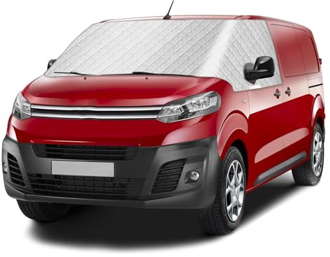 Couverture Pare Brise Voiture Hiver pour Citroen Jumpy Dispatch Expert Scudo Vivaro 2016-2023, Anti Givre Neige Glace Soleil Housse de Protection de Pare-Brise Avant de Voiture