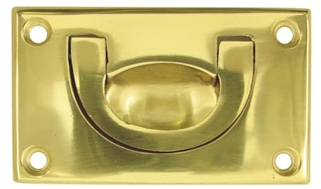 KOOPLES HARDWARE Military Chest Handle – Heavy-Duty Trunk Pull for Toolboxes, Storage Chests, Ammo Boxes – Rugged Steel with Spring Grip (Polished Brass)
