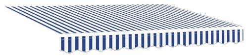 vidaXL Markisen-Ersatzstoff Blau und weiß 350 x 200 cm Segeltuch
