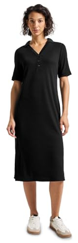 Street One 1408920 Abito Polo con Struttura a Costine, Nero, 42 Donna