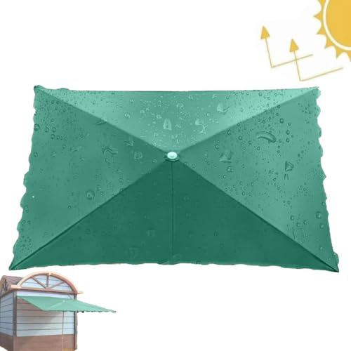 Copertura for ombrellone rettangolare, telo di ricambio anti-UV for ombrellone da mercato all'aperto, copertura di ricambio impermeabile for ombrellone quadrato da giardino(Green,3x4m(13'x10' ))